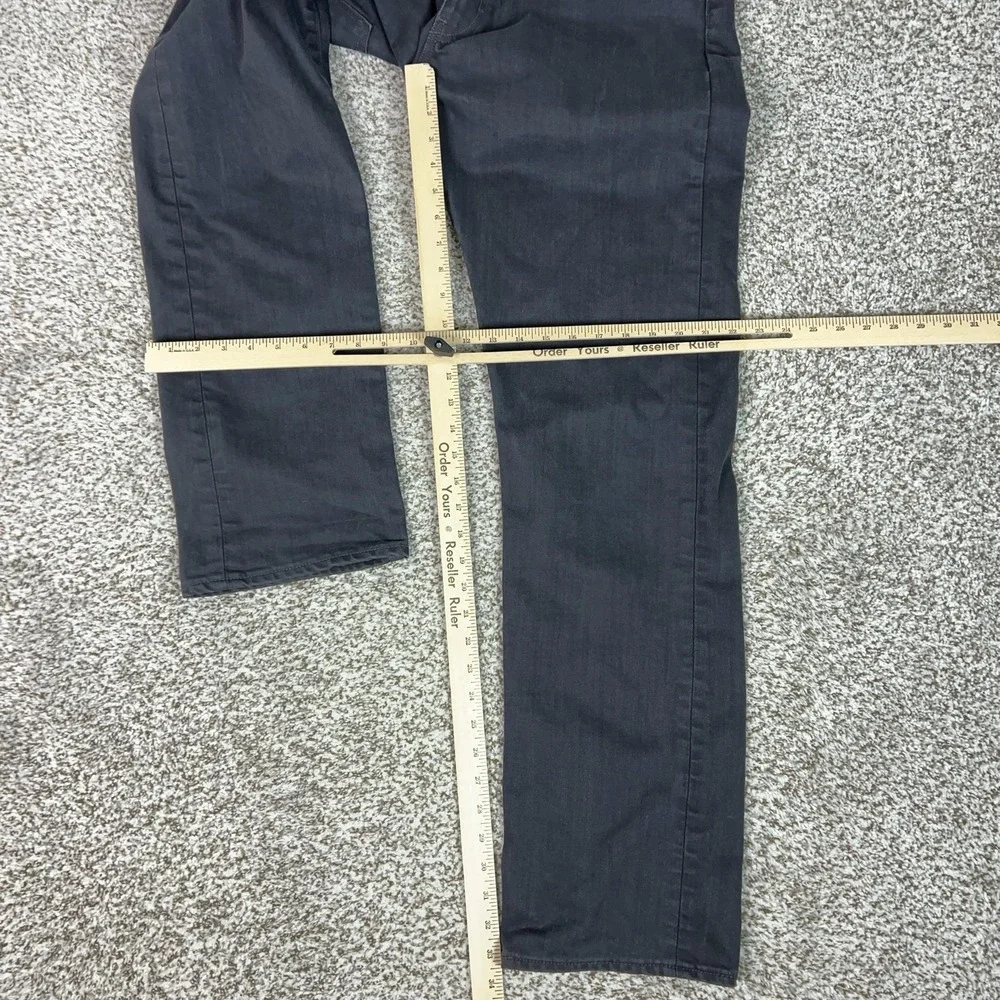 Levis 513 Jeans Mens 38x34 Gray Slim Straight Stretch Denim Charcoal Wash Casual